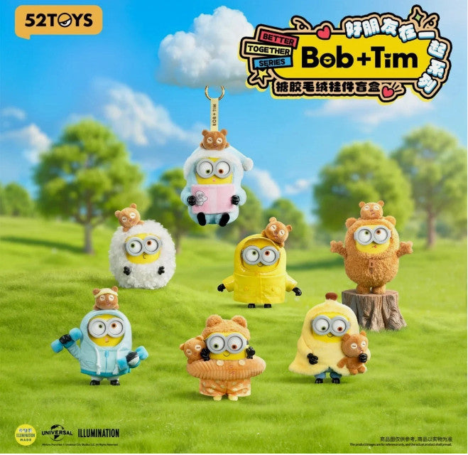 52TOYS MINIONS BOB+TIM BETTER TOGETHER SERIES VINYL PLUSH PENDANT TOY GIFT