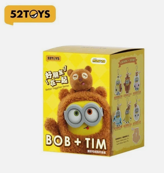52TOYS MINIONS BOB+TIM BETTER TOGETHER SERIES VINYL PLUSH PENDANT TOY GIFT