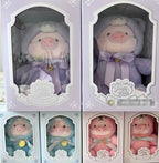 Lulu The Piggy Teddy Lavender Peach Pink Sky Blue 5.5" 11.4" Plush Doll Limited