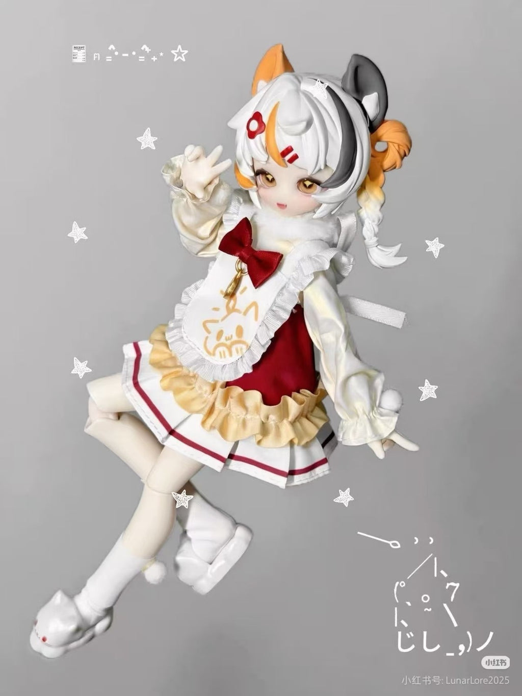 6Pcs Lunar Lore Miao Cat 16.2cm/6.3In Bjd Dressable Lovely Action Figures Gift