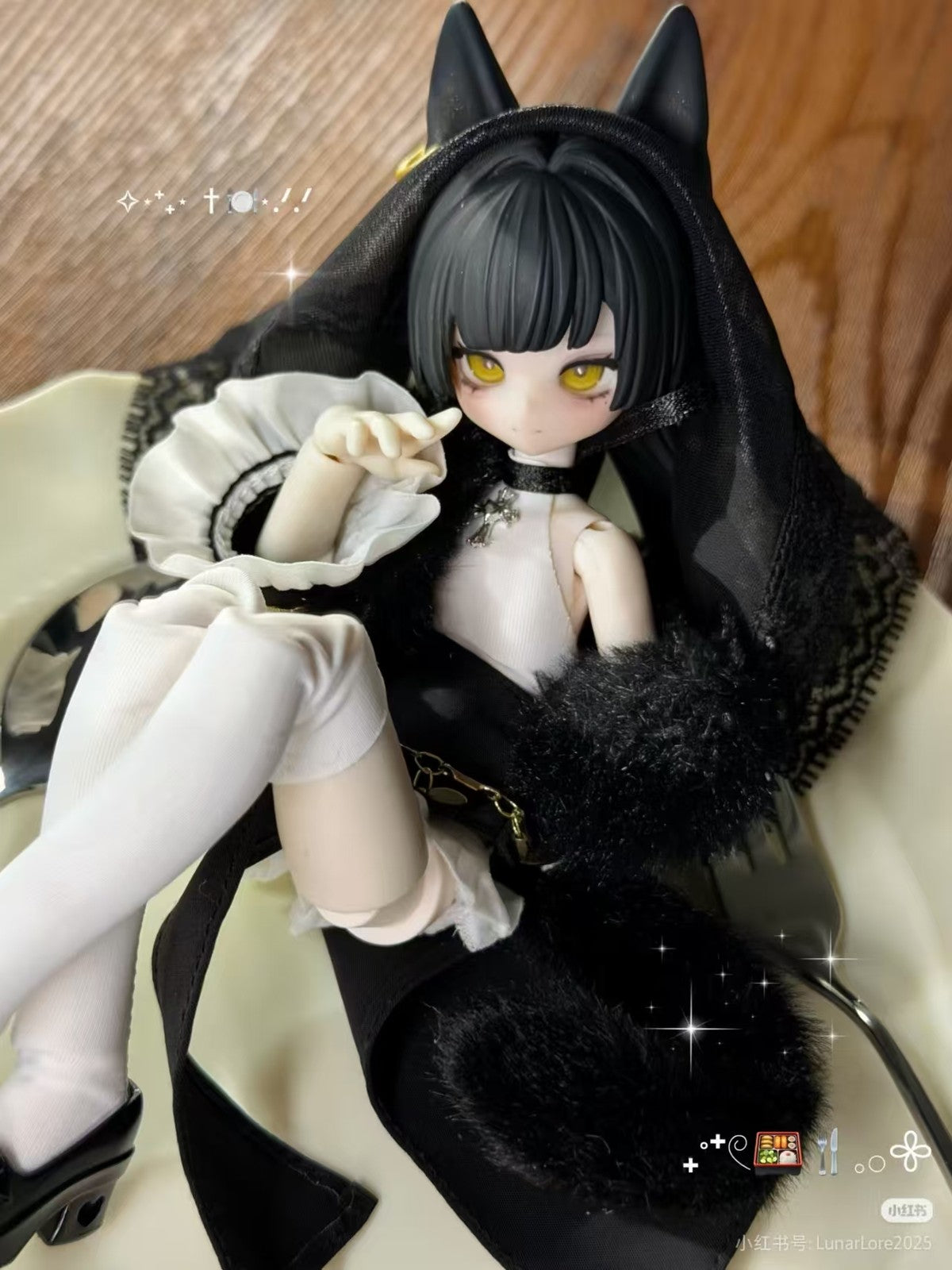 6Pcs Lunar Lore Miao Cat 16.2cm/6.3In Bjd Dressable Lovely Action Figures Gift
