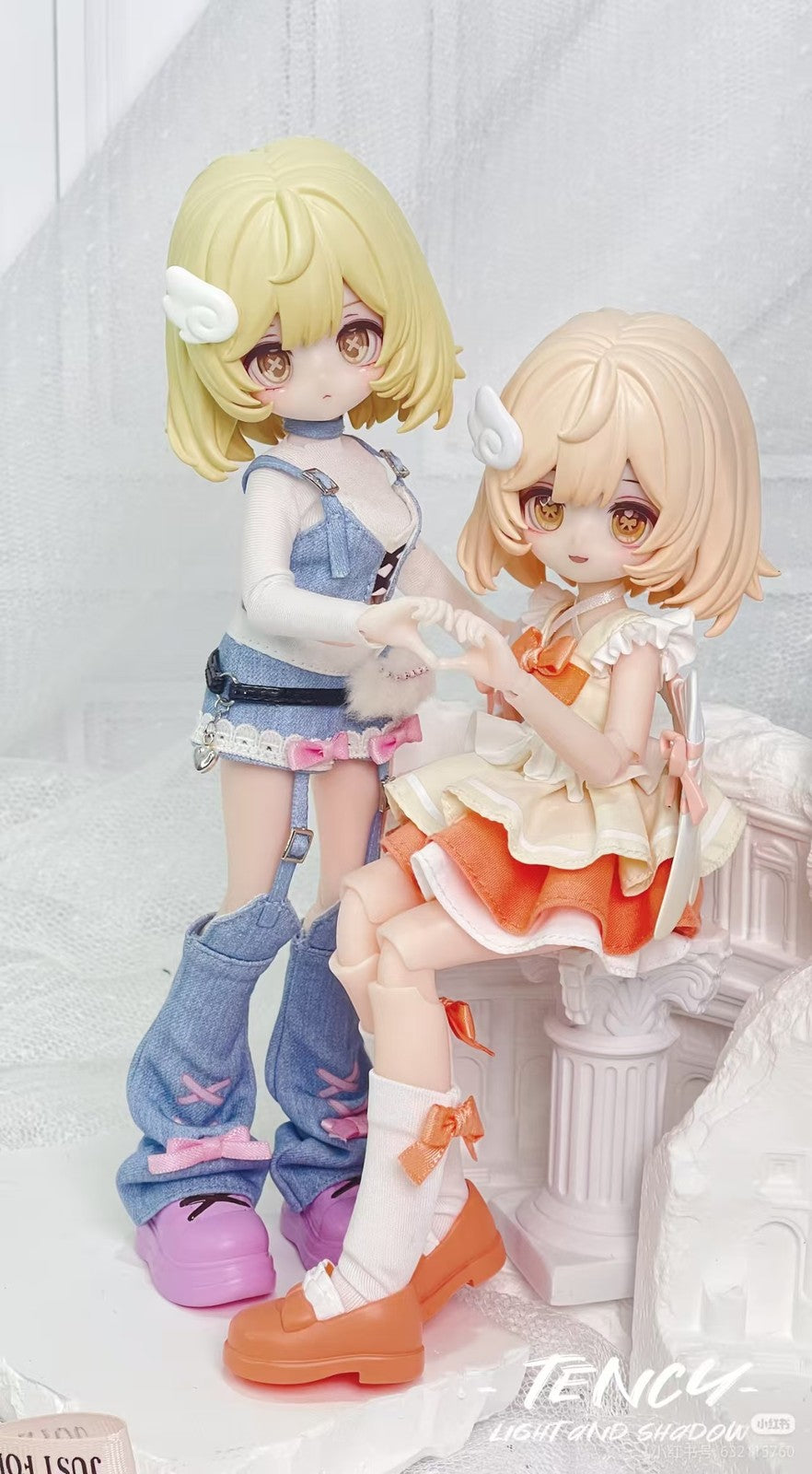 6Pcs Tency Light and Shadow 27.5cm/10.8In Bjd Dressable Action Figures Gift