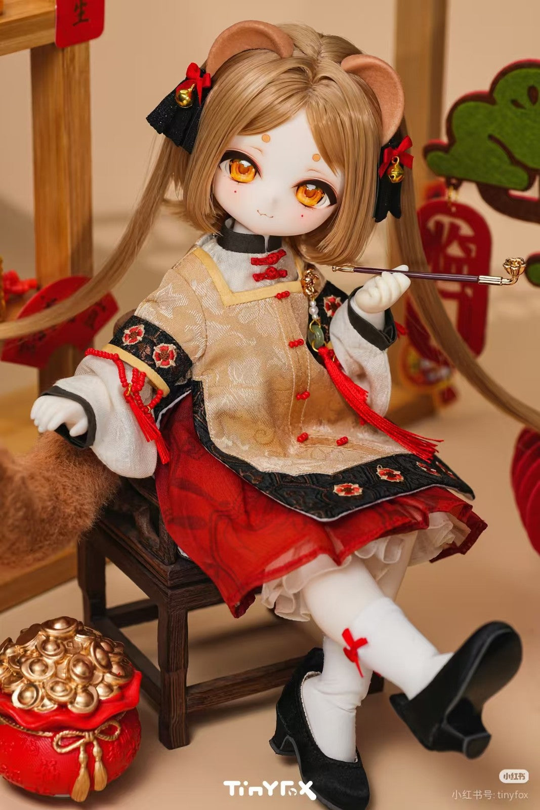 Tinyfox Weasel Money Drawing 27.5cm/10.8In Bjd Full Set Official Action Figure