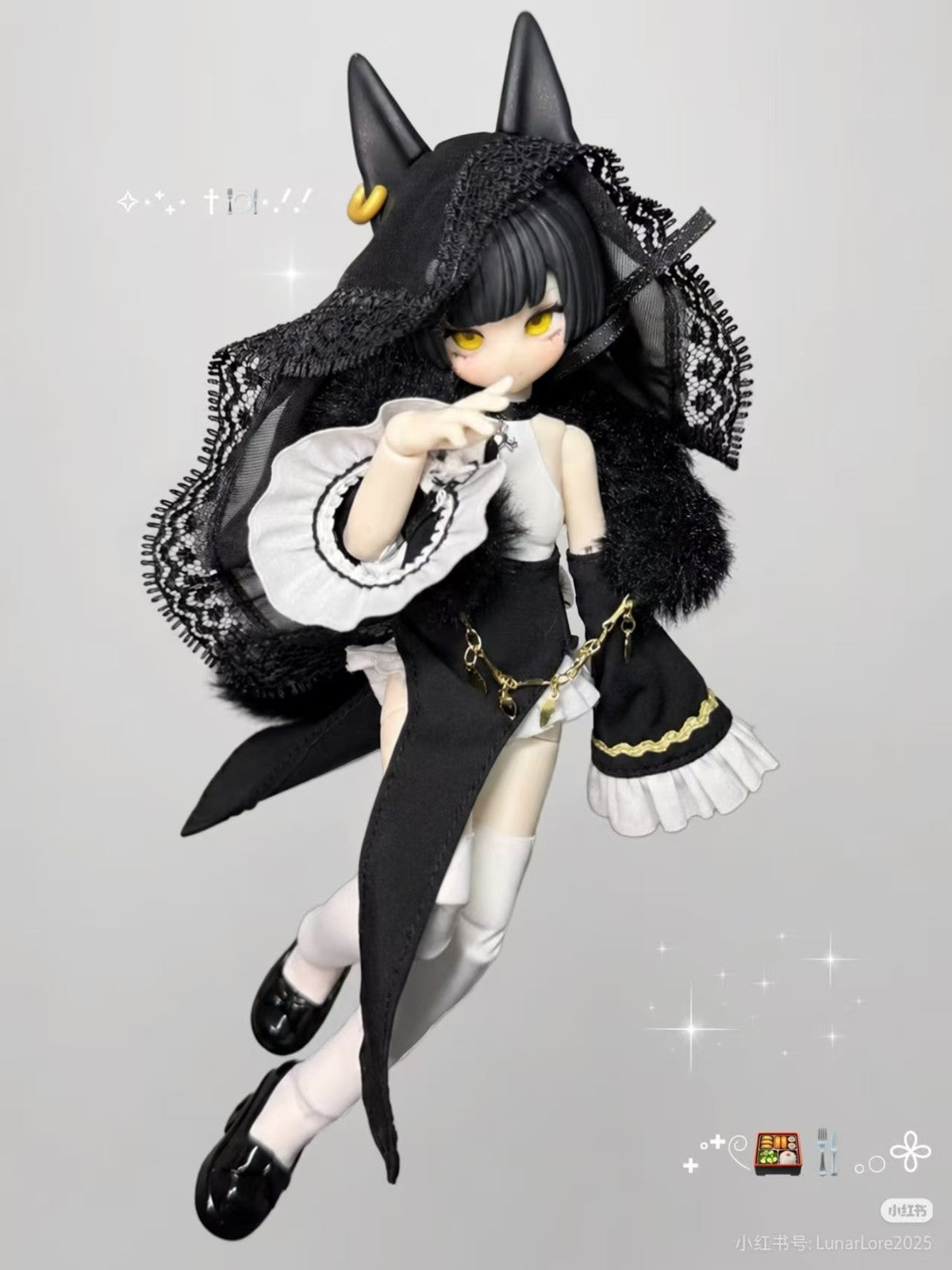 6Pcs Lunar Lore Miao Cat 16.2cm/6.3In Bjd Dressable Lovely Action Figures Gift