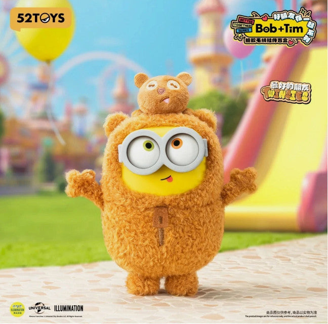 52TOYS MINIONS BOB+TIM BETTER TOGETHER SERIES VINYL PLUSH PENDANT TOY GIFT