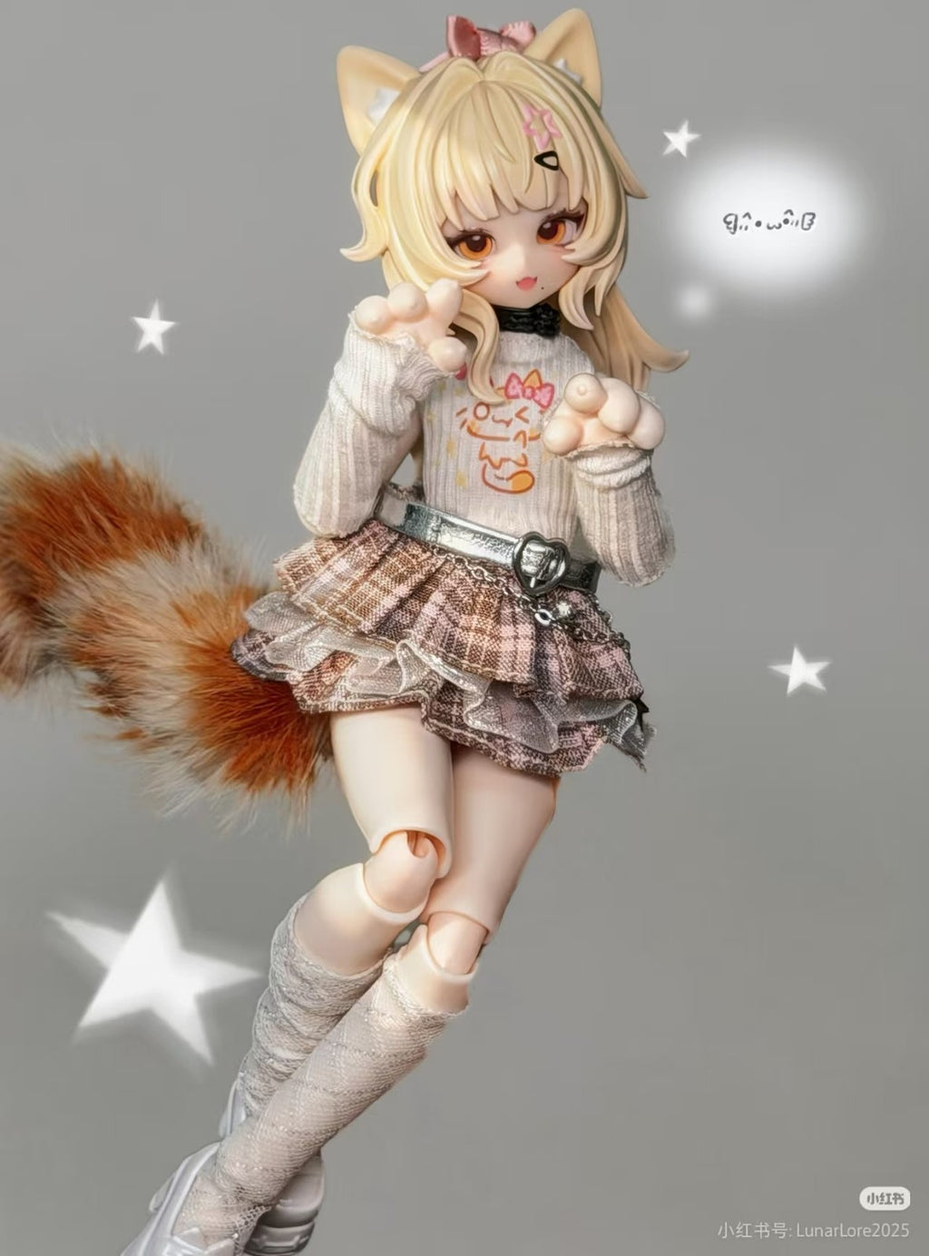 6Pcs Lunar Lore Miao Cat 16.2cm/6.3In Bjd Dressable Lovely Action Figures Gift