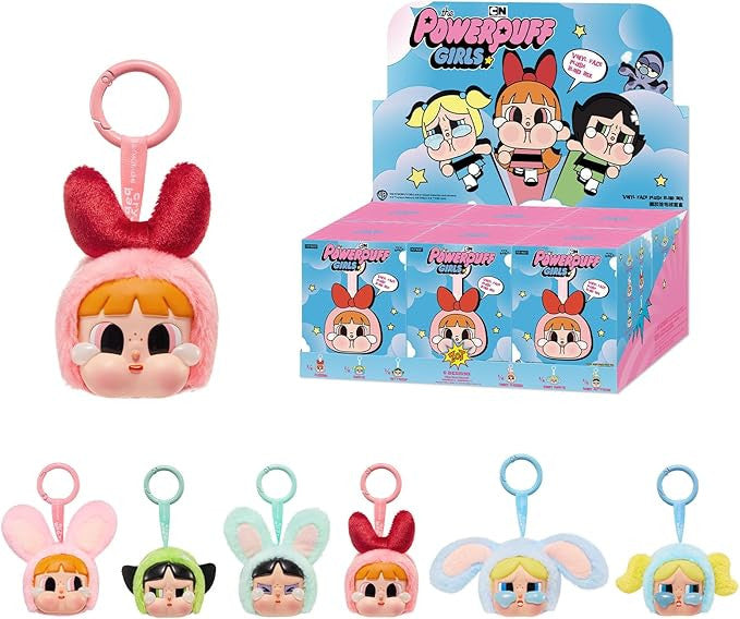 POP MART CRYBABY Powerpuff Girls Series Vinyl Face Plush Pendant Blind Box of 6