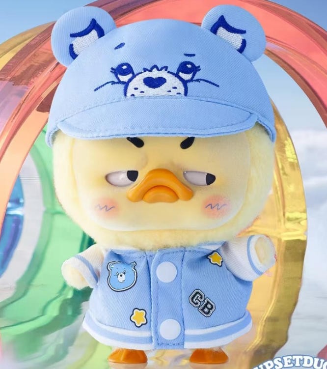 Pocket Upsetduck Grumpy Bear Be Rainbow Duck 5.9In Plush Pendant In Stock Gift