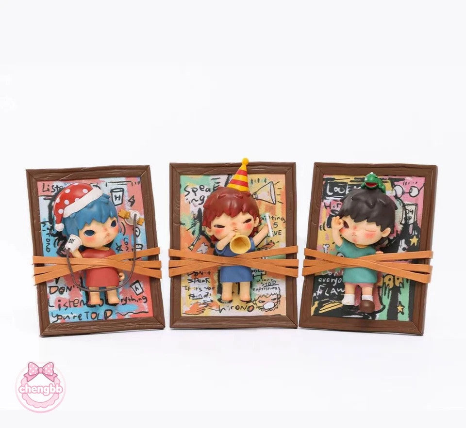 Authentic Hirono Listening Saying Seeing Series 11.2cm Figure Full Set 3