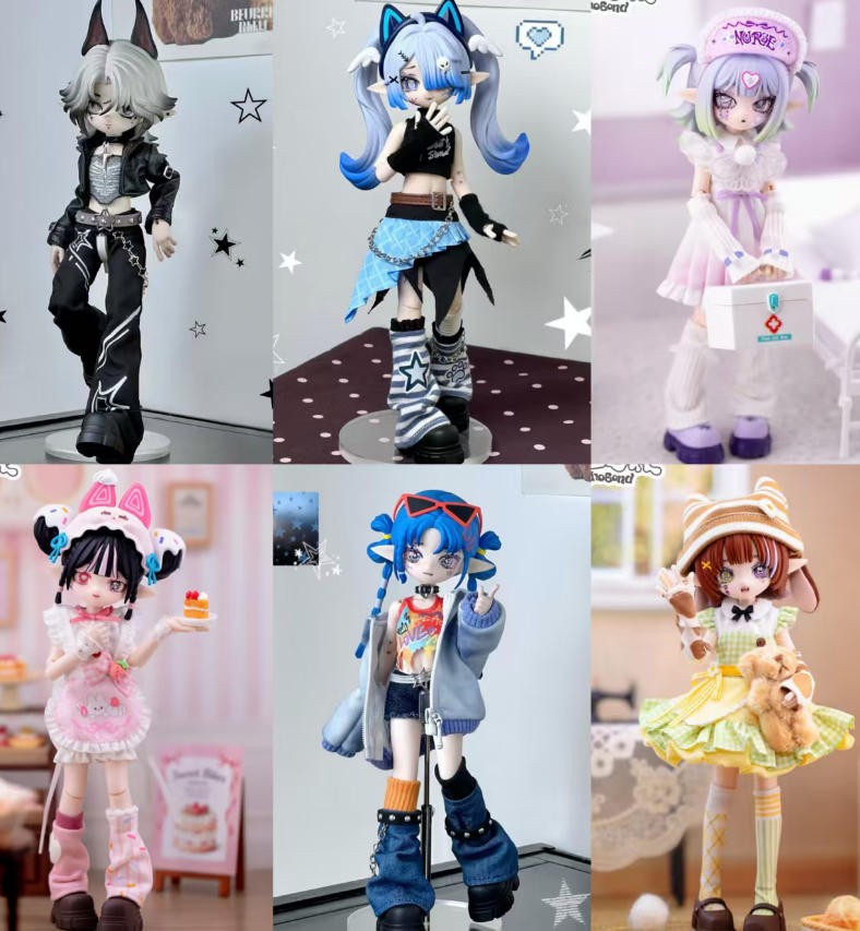 Pre-Sale 6Pcs Sparkjoy Echo Bond 6.1In Bjd Dolls Dressable Action Figures Gift