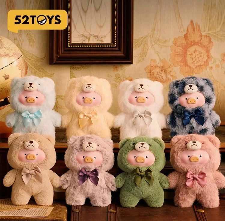 52TOYS LULU PIG VINTAGE TEDDY SERIES CONFIRMED BLIND BOX FIGURES TOY PLUSH DOLL