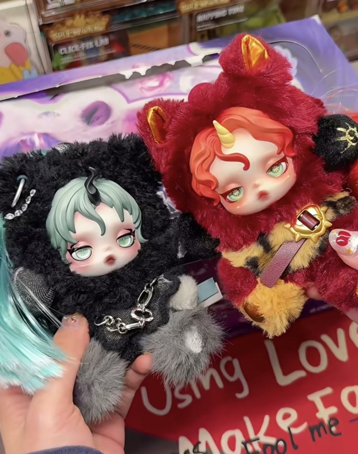 2PCS SECRET SKULLPANDA MY LITTLE PONY SERIES SUNSET SHIMMER+ QUEEN CHRYSALIS