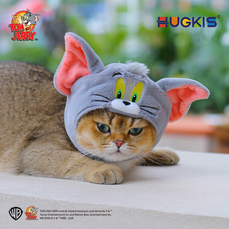 Hugkis Tom and Jerry Tom Type Pet Plush Head Cover Hat 5.5" Anime Accessory Gift