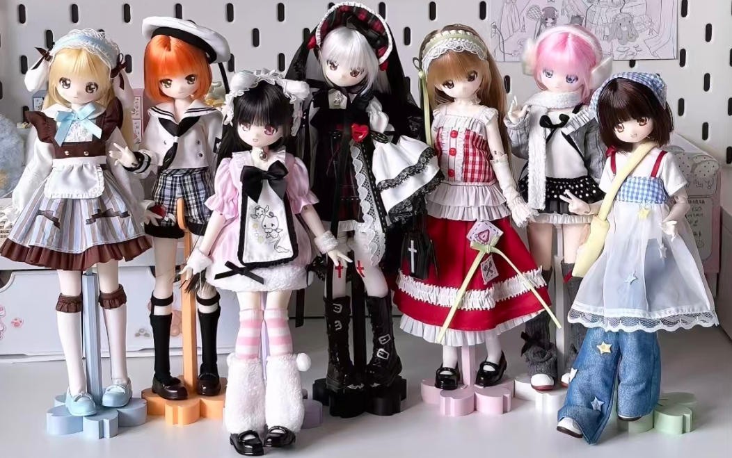 6Pcs Unveiled Door Syncy Land Ootd 22.5cm/8.8" Bjd Dressable Action Figures Gift