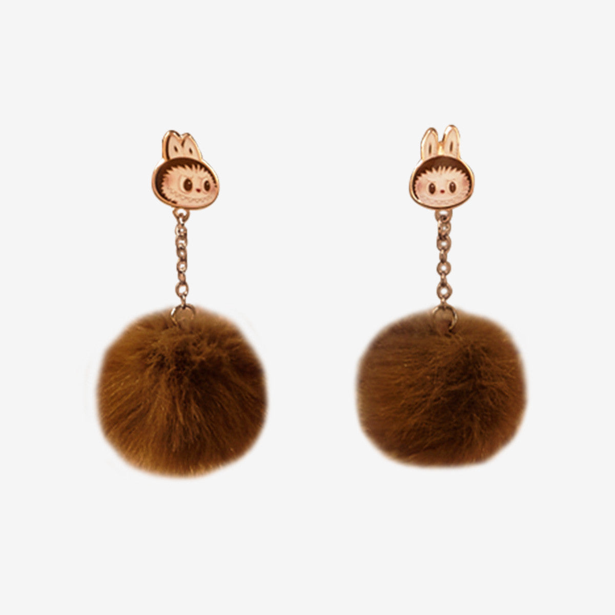 POP MART Warm Fluffy Holiday Series-LABUBU Pompom Earring 2.36INCHES Authentic