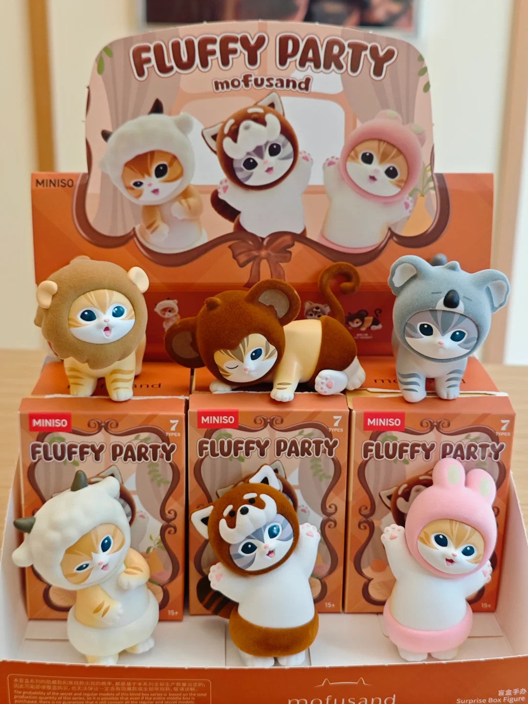 MINISO Mofusand Fluffy Party Series Cat Confirmed Blind Box Figure Art Toy Gift