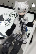 Pre-Sale Lunar Lore Meow 3 Silver Shorthair Cat 6.3In Bjd Hang Card Limited Gift