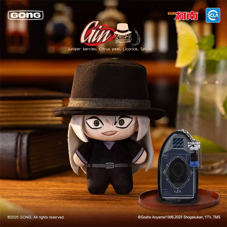 Gong Detective Conan Gin with Bag Black Organization 5.7" Plush Pendant Official
