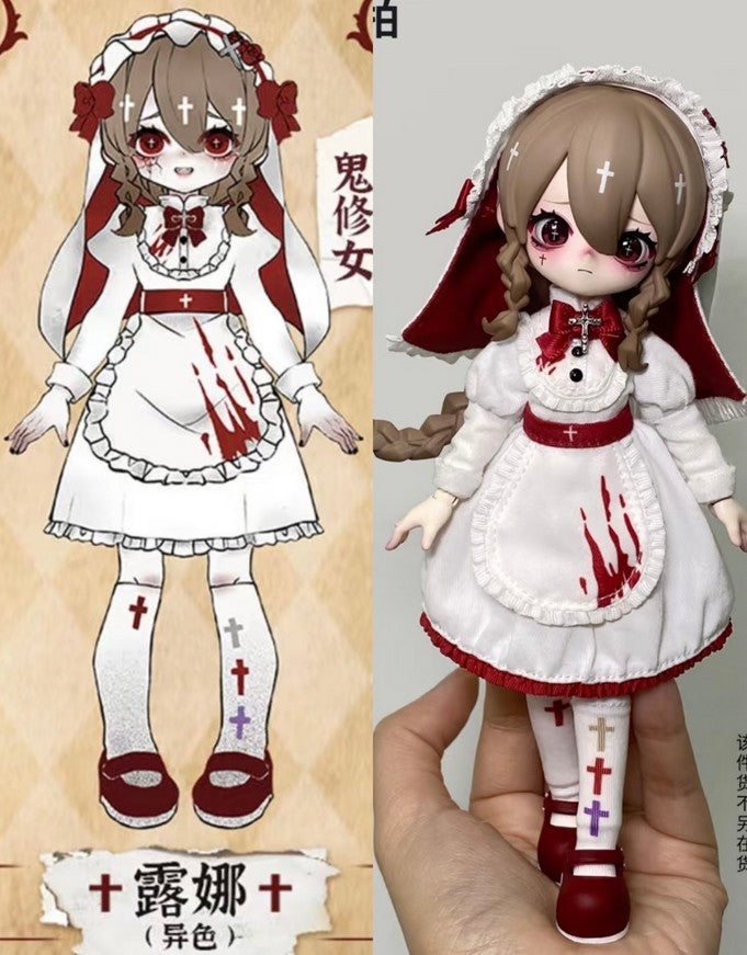 Bizarre Nightmare Nyssa Ghost Nun Red 7In Bjd Hang Card Dressable Action Figure