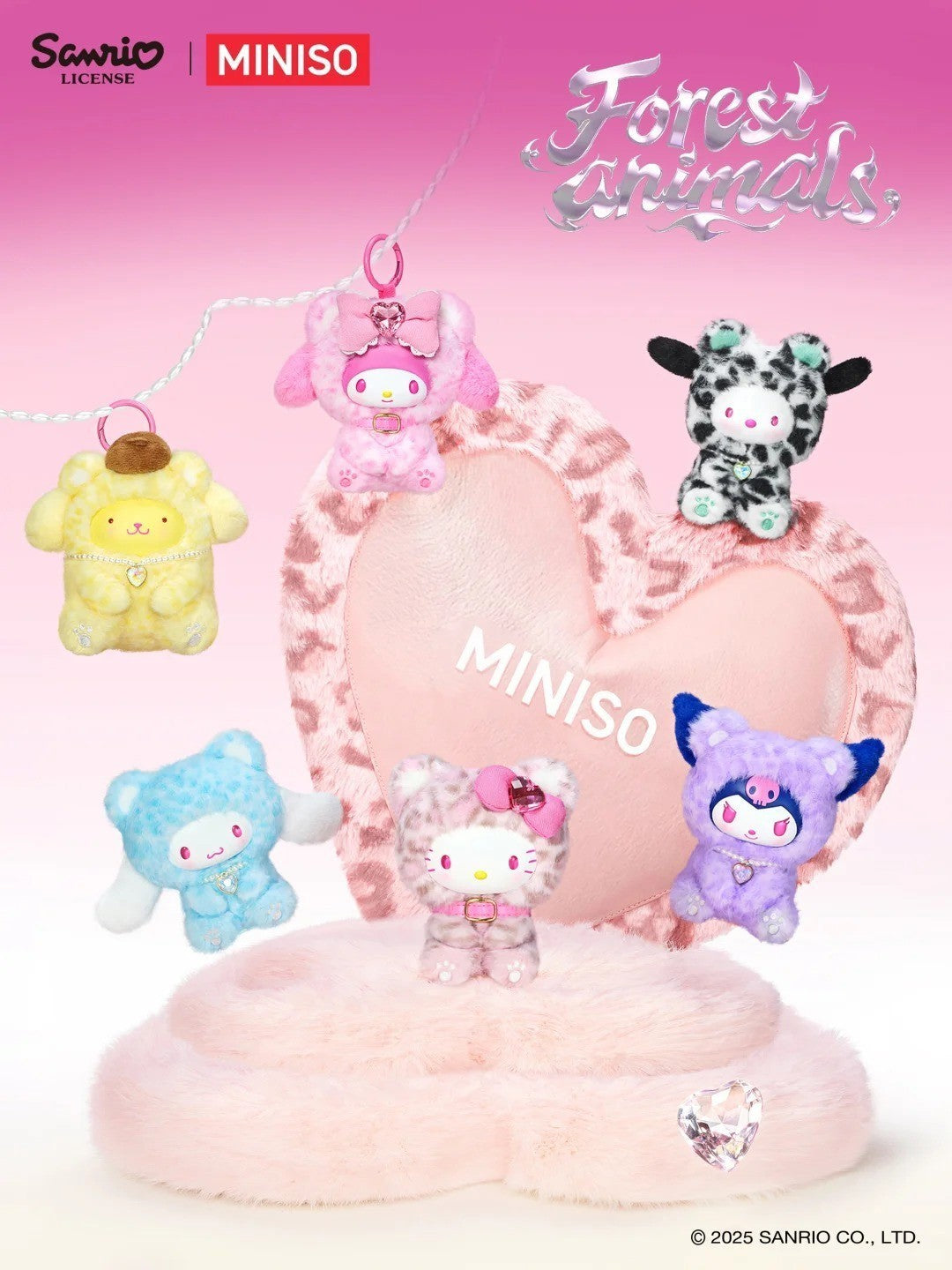 Miniso Sanrio Forest Animal Series Blind Box Figures Toy Plush Pendant Gift Toy