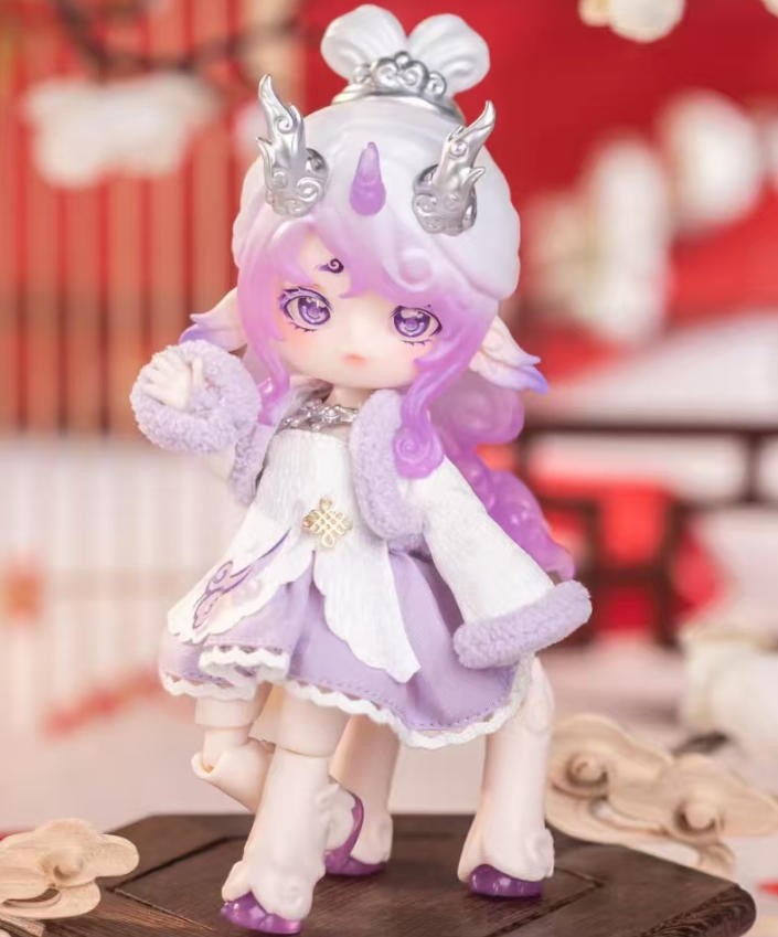 Penny's Box Silv Purple Spirit Beast Collection 5.9In Bjd Action Figure In Stock