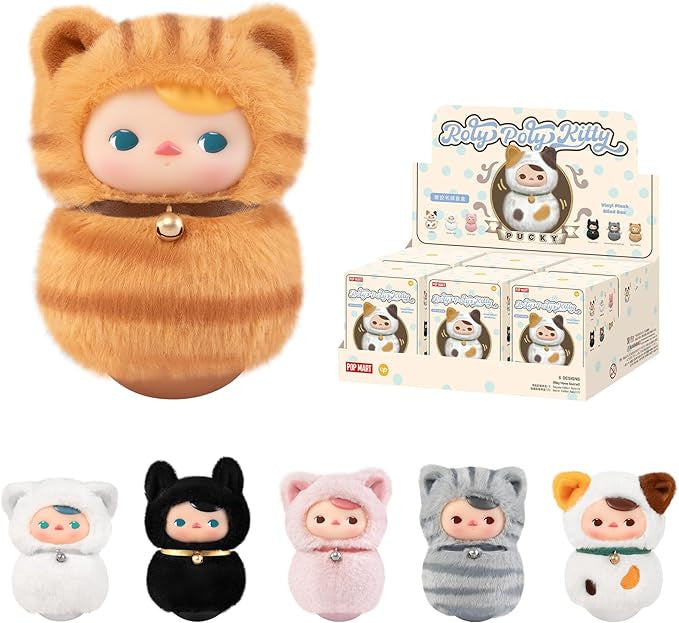 POP MART PUCKY Roly-Poly Kitty Series Plush Doll Blind Box Confirmed