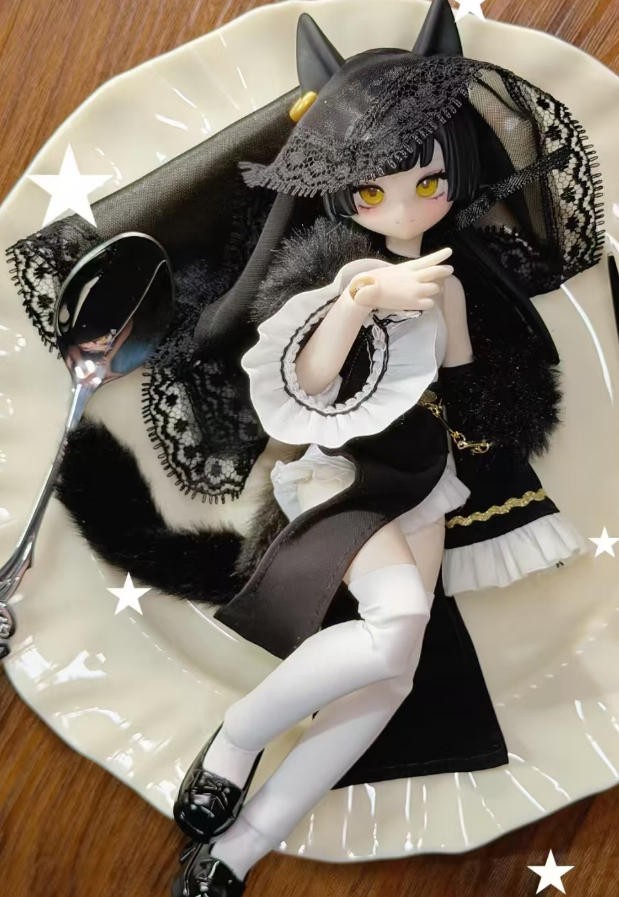 Lunar Lore Ankh Black Cat Miao 16.2cm/6.3In Bjd Dressable Action Figure Gift