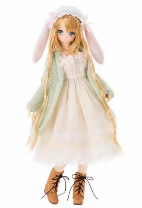 Azone Ex☆Cute Marshmallow Bunny Fuka 1/6 Bjd Dressable Lovely Action Figure Gift