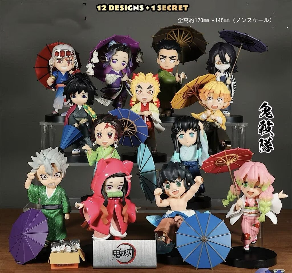 Demon Slayer Mini-Chara Illustration Series Blind Box Tsuyu Rainy Season Figures