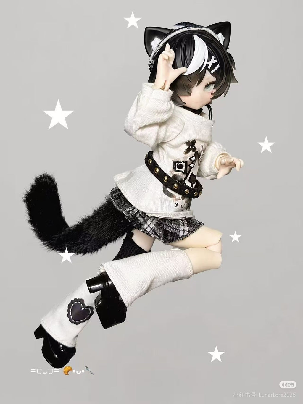 6Pcs Lunar Lore Miao Cat 16.2cm/6.3In Bjd Dressable Lovely Action Figures Gift
