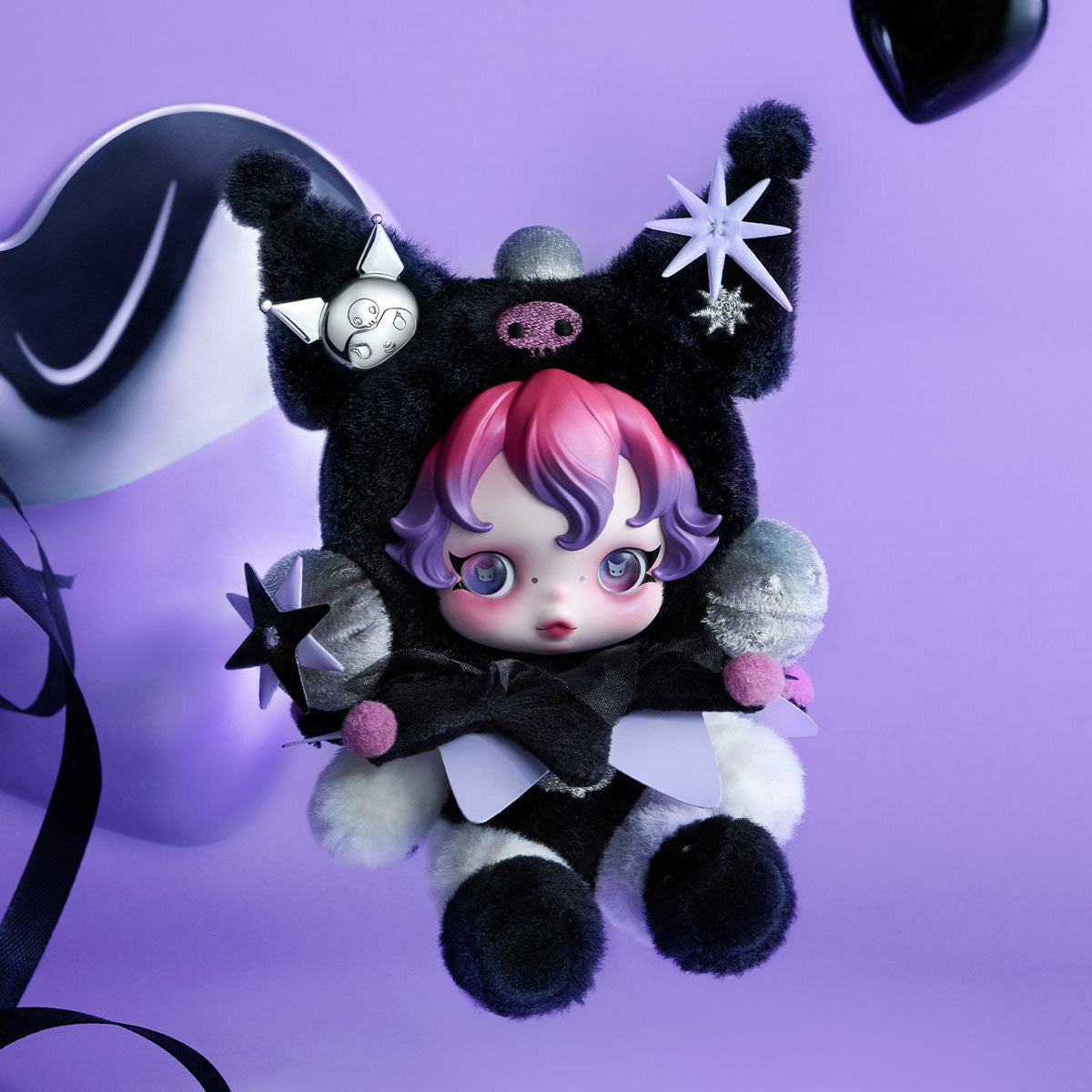POP MART SKULLPANDA × KUROMI Plush 5.32inches Hot Toy Gift Authentic