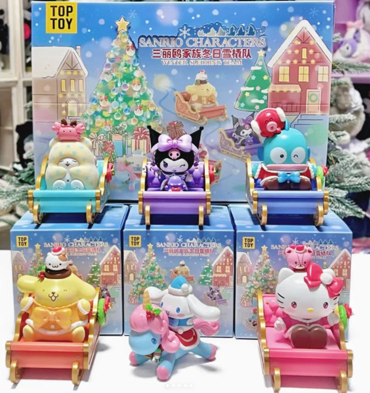 TOPTOY Sanrio Family Winter Sled Team Series Confirmed Blind Box Figure Toy Gift