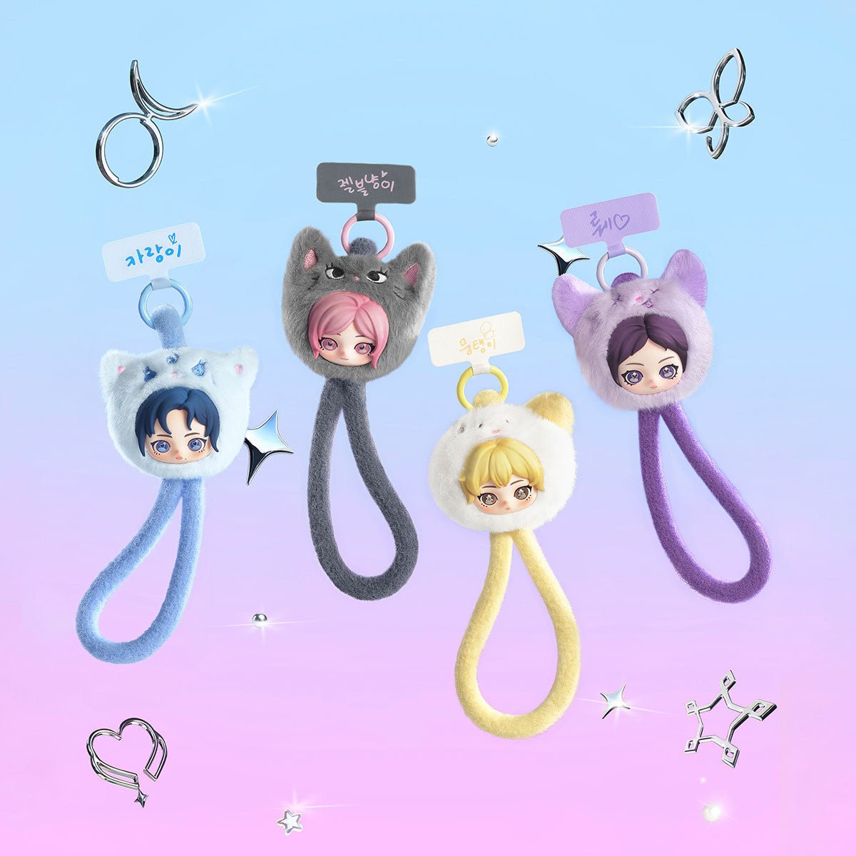 POP MART aespa Fluffy Club Series Phone Lanyard3.35*8.66inches Authentic Hot Toy