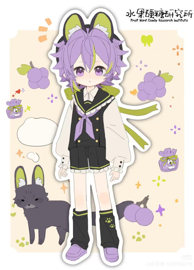 Fruit Hard Candy Grape Serval Research Institute Hang Card Lovely Bjd In Stock