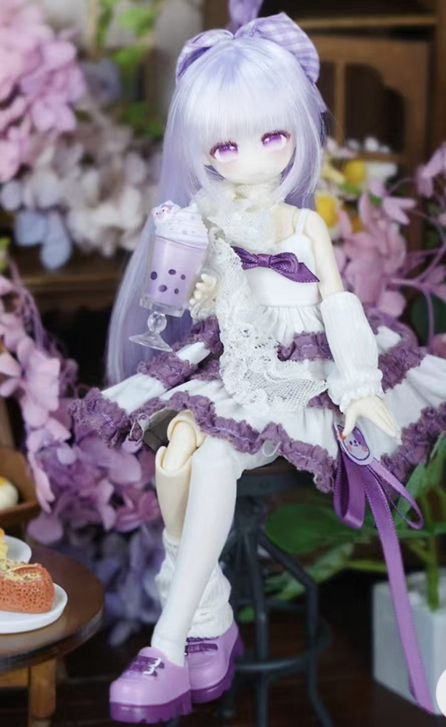 Momotale Taro Milk Tea 22cm/8.6In Bjd Doll Dressable Action Figure Gift In Stock