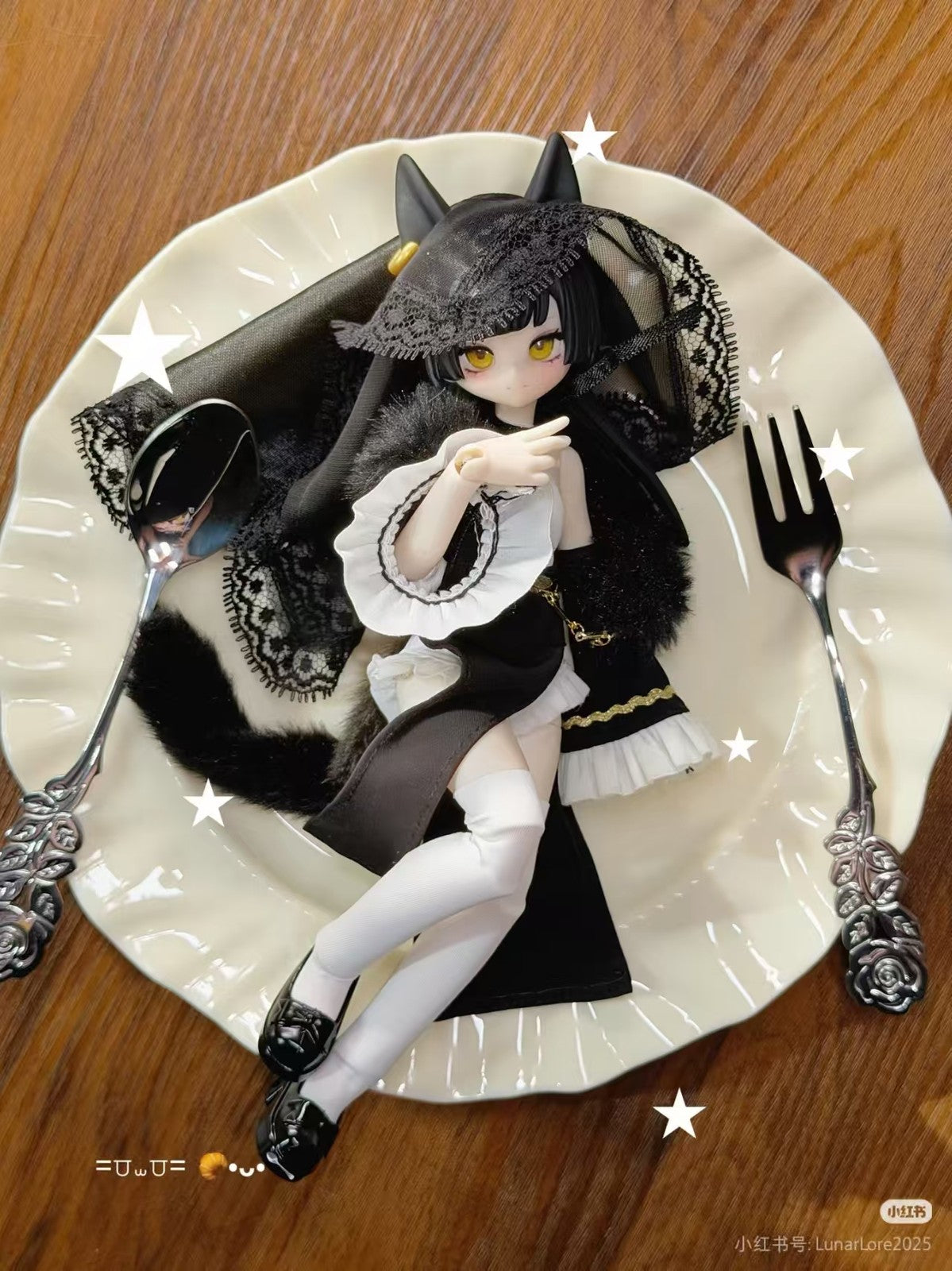Lunar Lore Ankh Black Cat Miao 16.2cm/6.3In Bjd Dressable Action Figure Gift