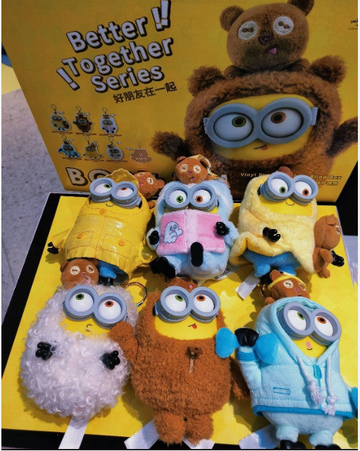 52TOYS MINIONS BOB+TIM BETTER TOGETHER SERIES VINYL PLUSH PENDANT TOY GIFT