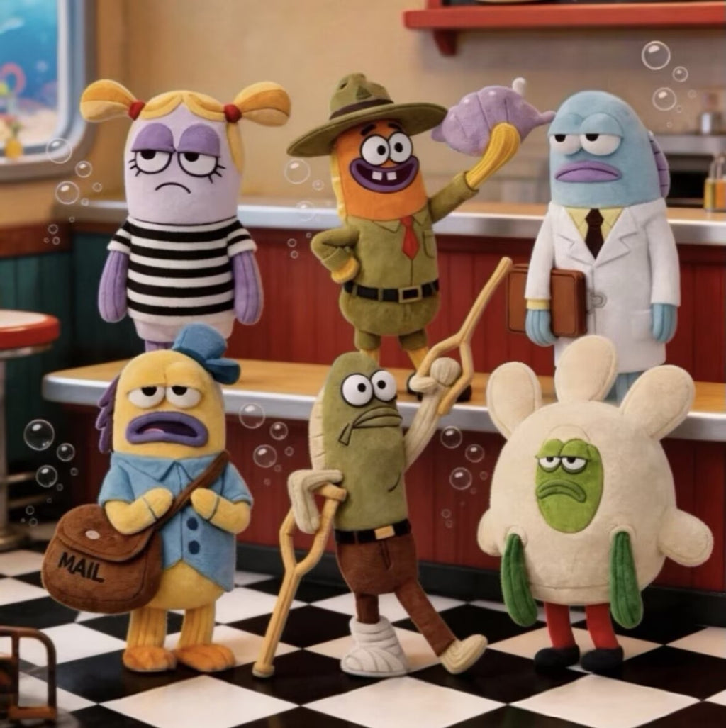 Authentic Bikini Bottom Buddies Series 2 Blind Box Plush Keychain Figures Toy