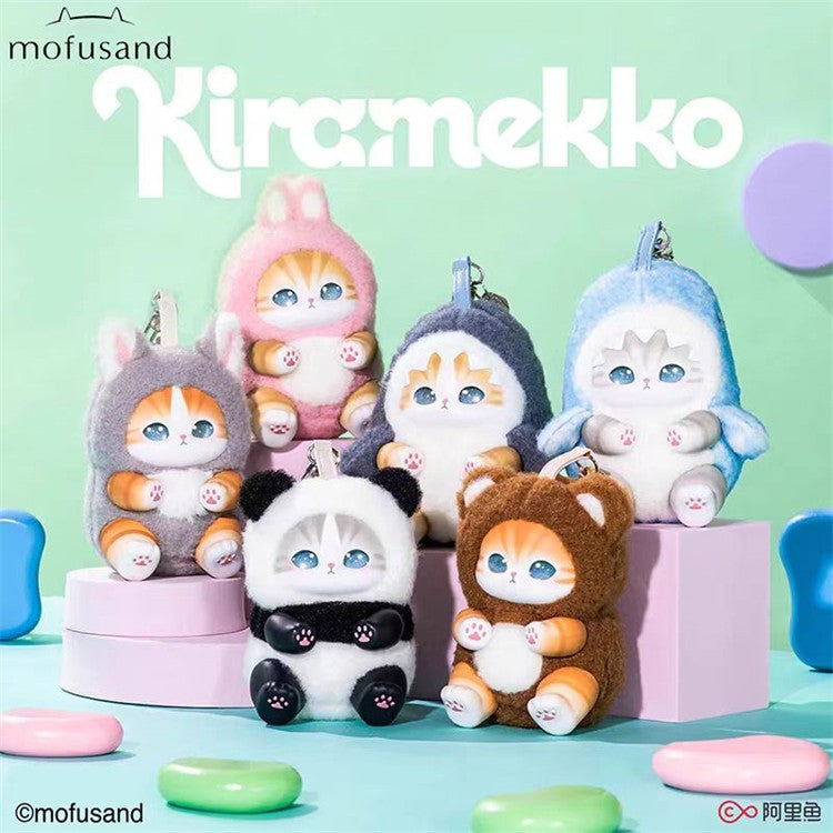 6Pcs Mofusand Kiramekko Fluffy Kittens Collectible Plush Vinyl Pendants Gift
