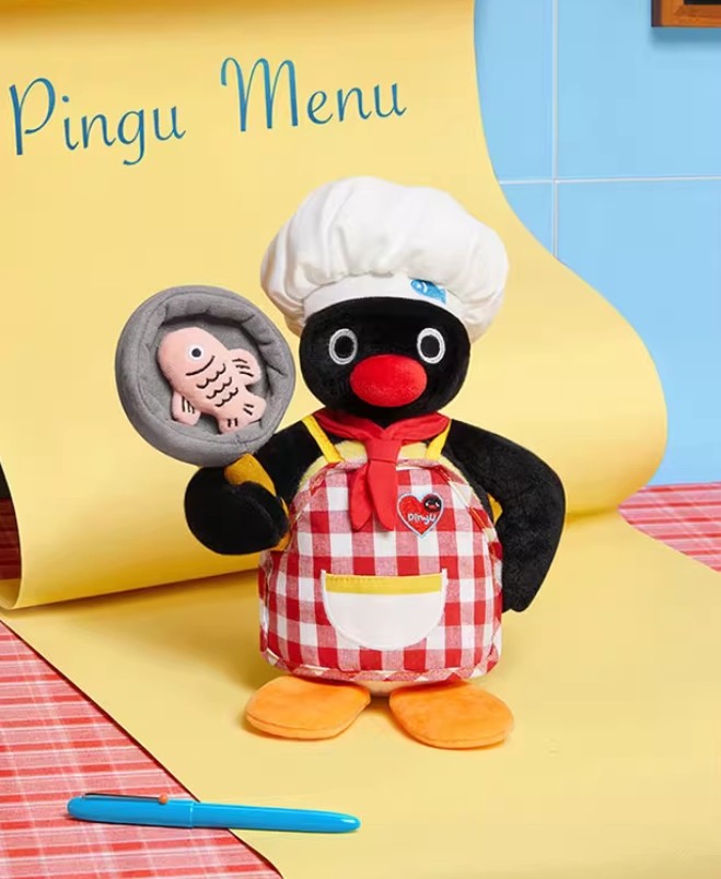 Pingu Chief Cook 45Th Anniversary 7.8In Dressable Plush Action Figure In Stock