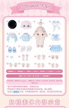 Come4Free Lulu Blue Rice Cake Dream Puff 5.1~5.5In Bjd Action Figure Dressable