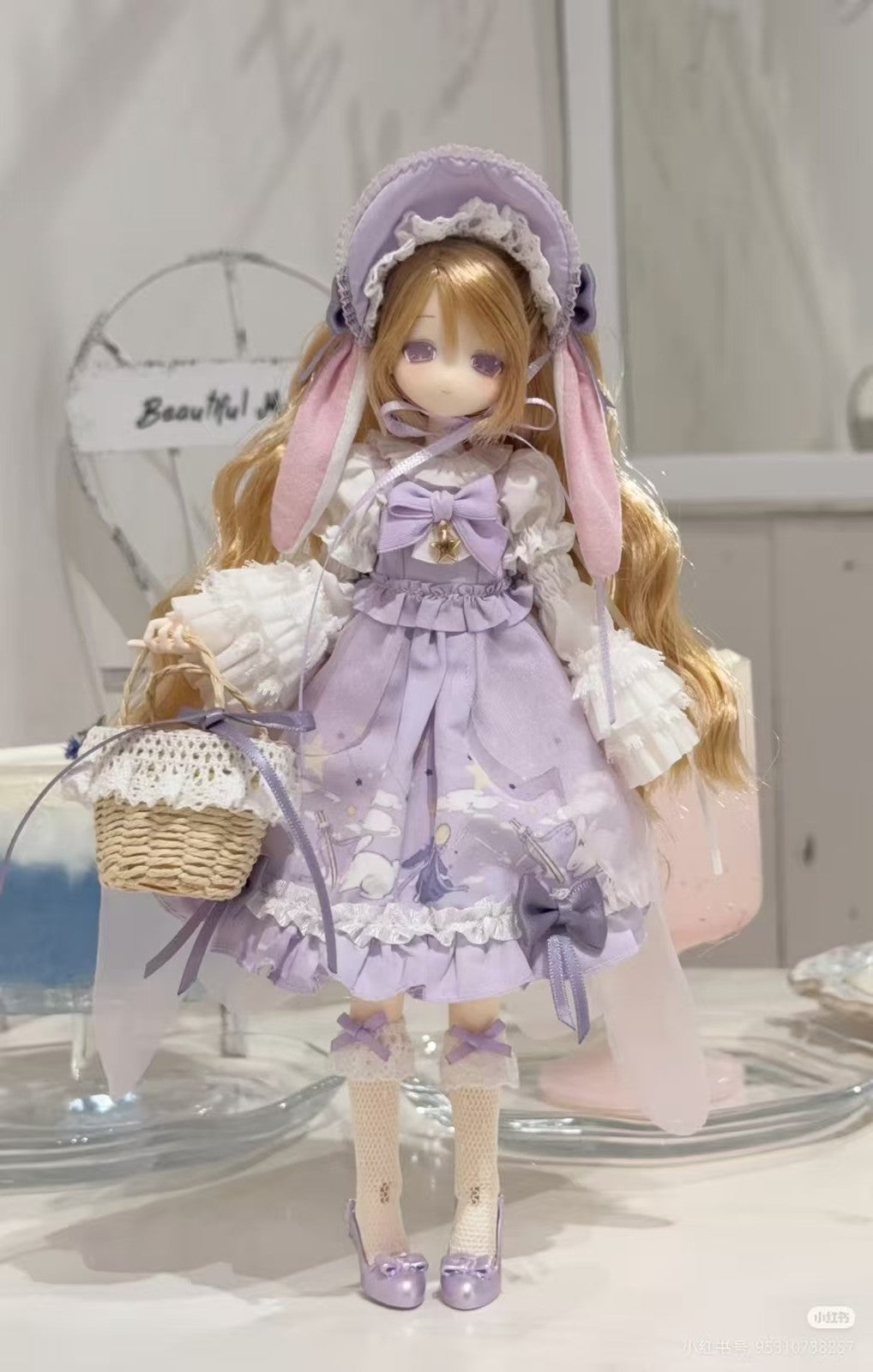 Magical Girl Hiru Purple Starry and Story Bjd Hang Card Limited Action Figure