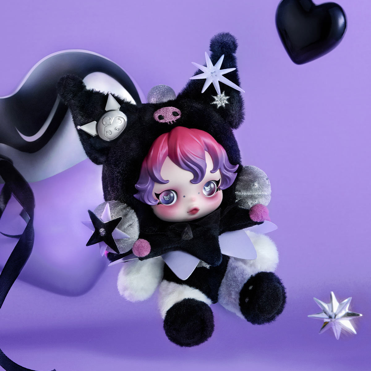 POP MART SKULLPANDA × KUROMI Plush 5.32inches Hot Toy Gift Authentic