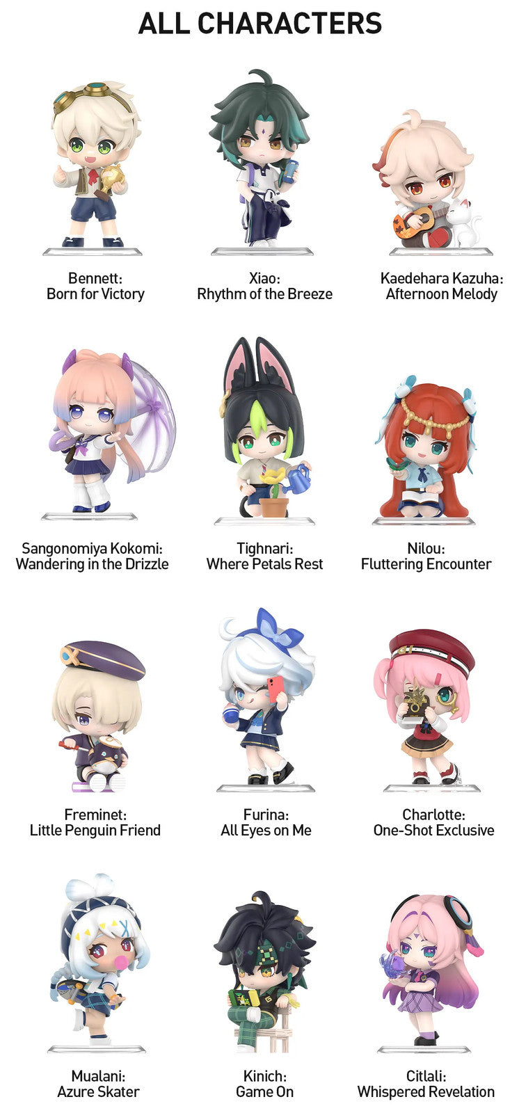 POP MART Genshin Impact Academy's Light and Shadow Poetry Chibi Series Figures