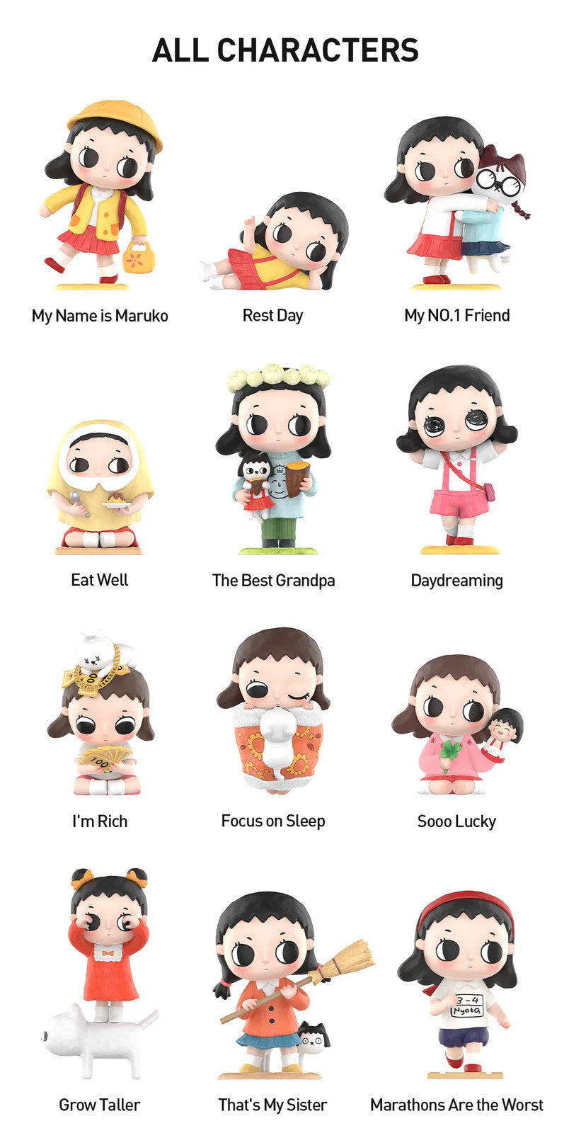 POP MART Nyota x Chibi Maruko Chan Series Figures Authentic Hot Toy Gift