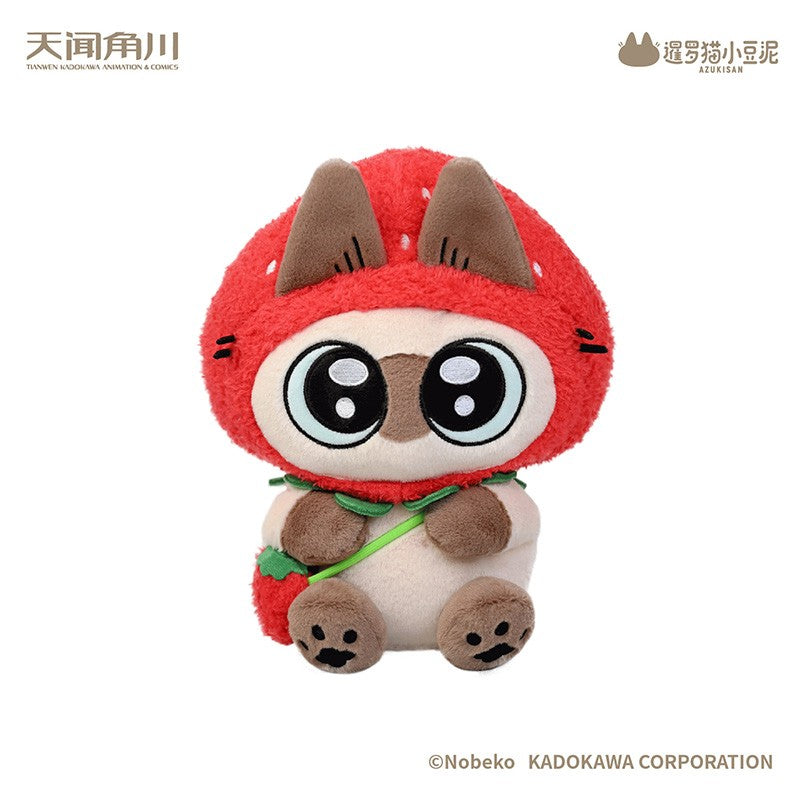 Moe Azukisan Red Strawberry 10.2In Plush Action Figure Siamese Cat Cute Official