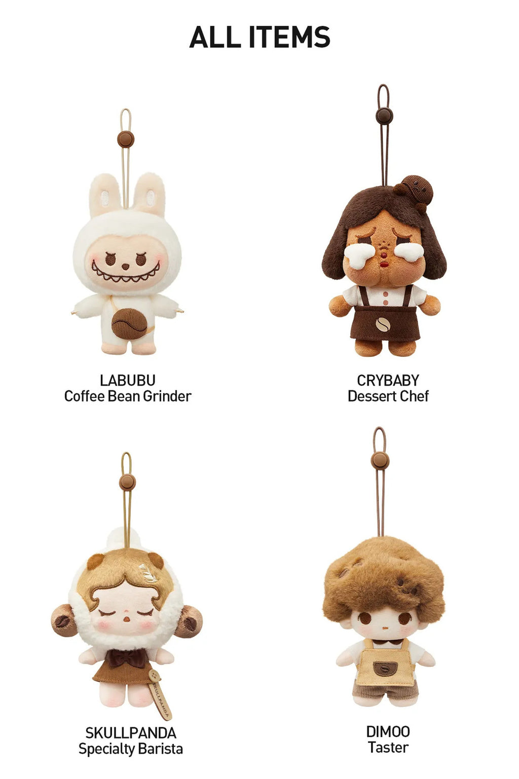 POP MART POP BEAN Coffee Factory Series-Plush Pendant 4.92-6.26inches Authentic