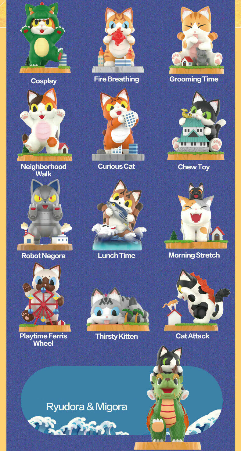 Authentic X Konatsuya Konatsu Kaiju Negora Cat Series Confirmed Blind Box Figure