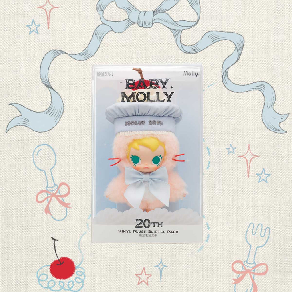 POP MART Molly 20th Anniversary Vinyl Plush Blister Pack Authentic Hot Toy
