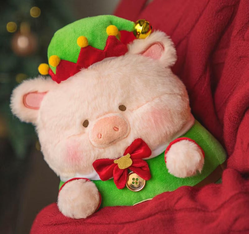 Toyzero Lulu Piggy Christmas Envoy Sock 4.3In 7.8In Plush Keychain Action Figure
